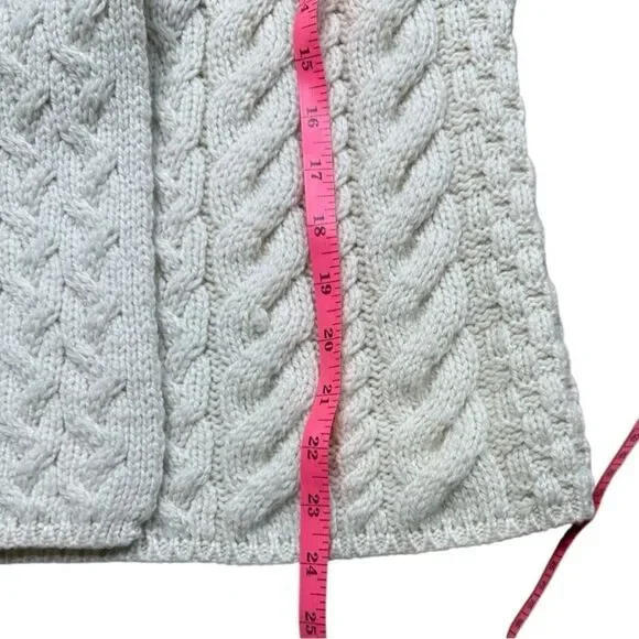 Aran Woollen Mills Super Soft Merino 3 Button Sweater Ivory Medium - Picture 6 of 9